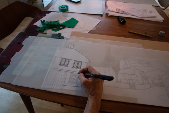 Tracing out for felt cutting