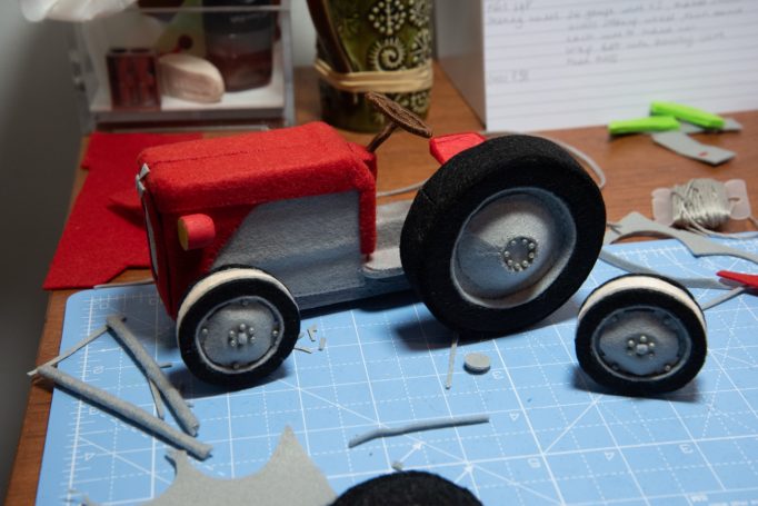 Wheels added to tractor