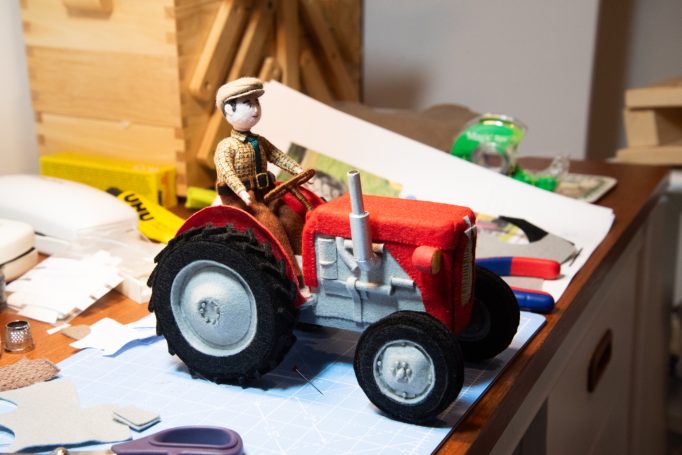 Ruby the tractor ready to go to work on Feltbury Farm