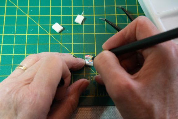 Cornflake packets for the window display