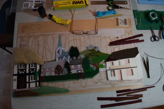 Tiles cut for shop roof